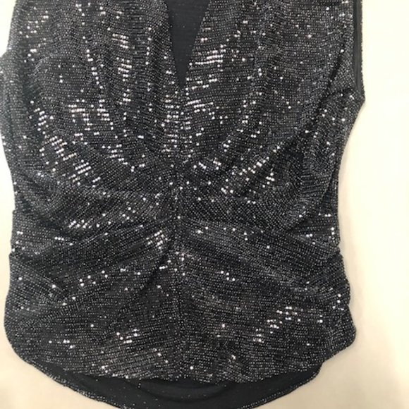 ZARA Black Sequence Pleated Fantasy top - NWT - Picture 3 of 9